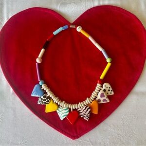 Hearts Necklace Candace Loheed Ceramic Porcelain NEW Valentines Day Ruby Z Love